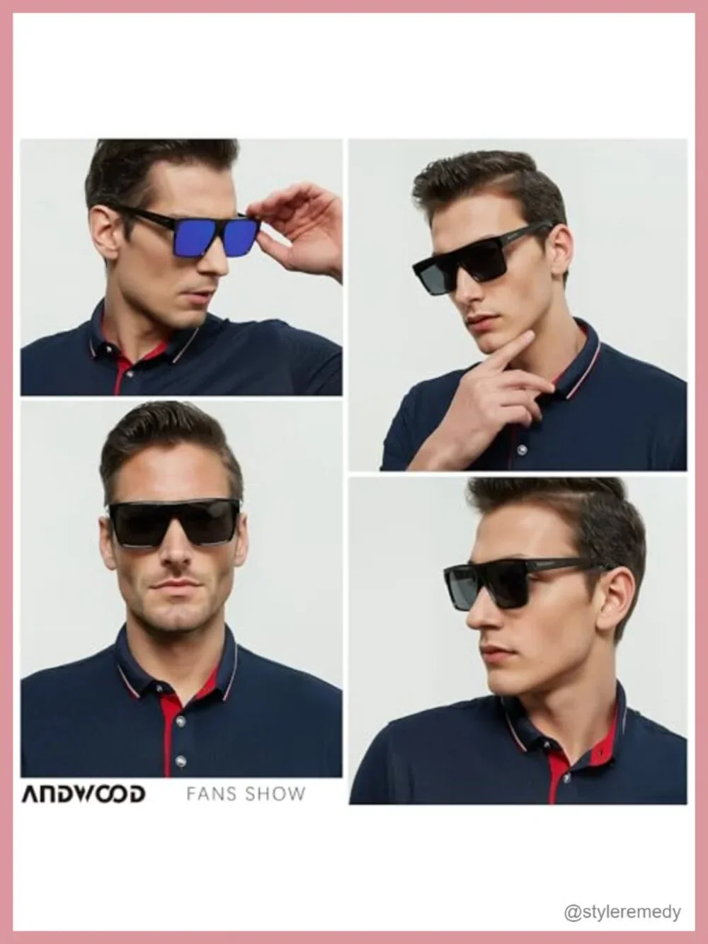 Square Polarized Sunglasses UV Protection Oversized Flat Top Shades Driving
